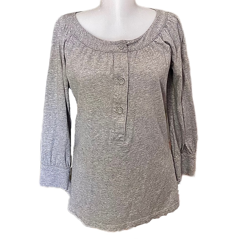 Vintage Banana Republic Artist Painters Grey Blouse and Button Details
